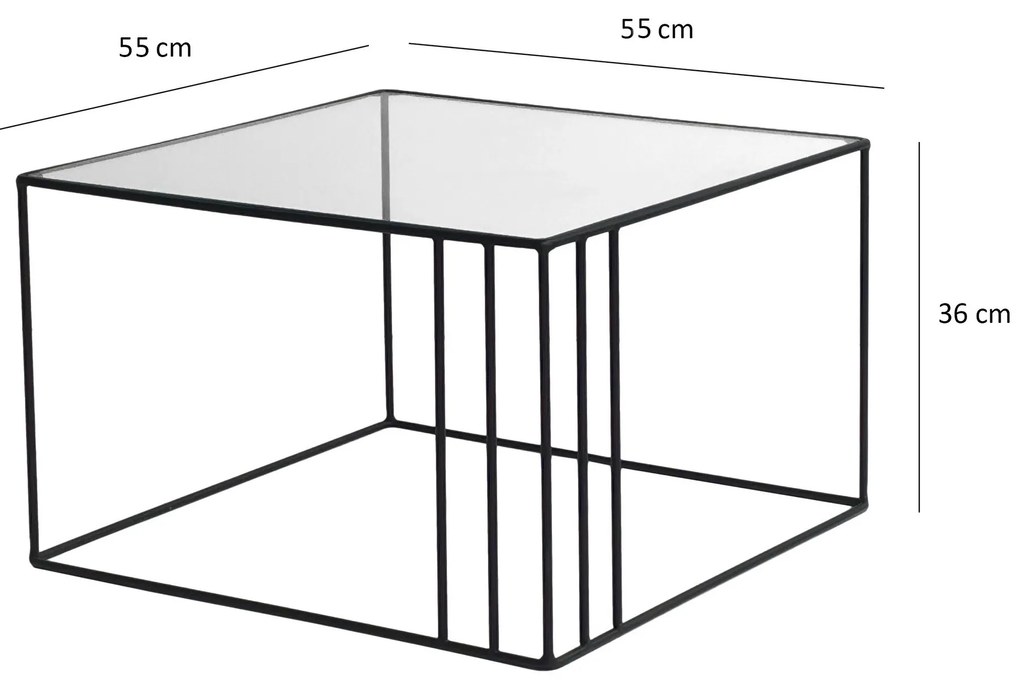 Konferenčný stolík Outline čierny/tvrdené sklo