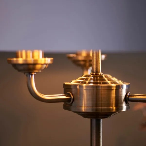 Endon 98932 - Stolná lampa HIGHCLERE 3xE14/18W/230V biela/mosadz pr. 32 cm