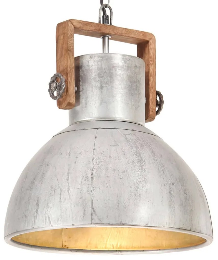 Industriálna závesná lampa 25 W strieborná 40 cm okrúhla E27