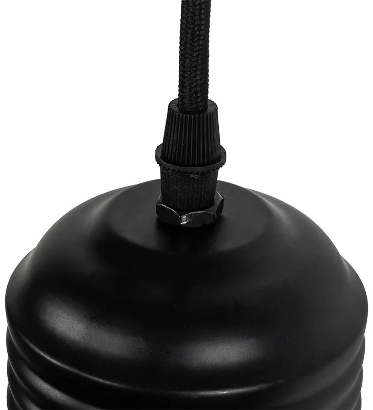 Dizajnové závesné svietidlo čierne 3-svetlo - Raga