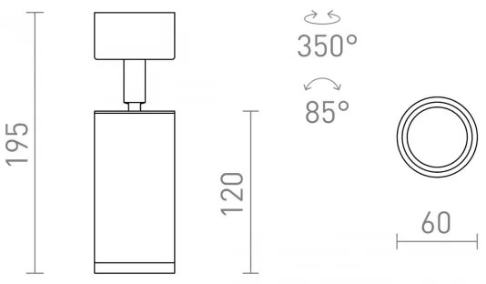 RED - Design Rendl - R13363 - Bodové svietidlo BELENOS 1xGU10/9W/230V