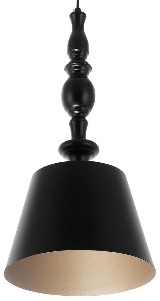 Kovová závesná lampa čierna FLUVIA Beliani
