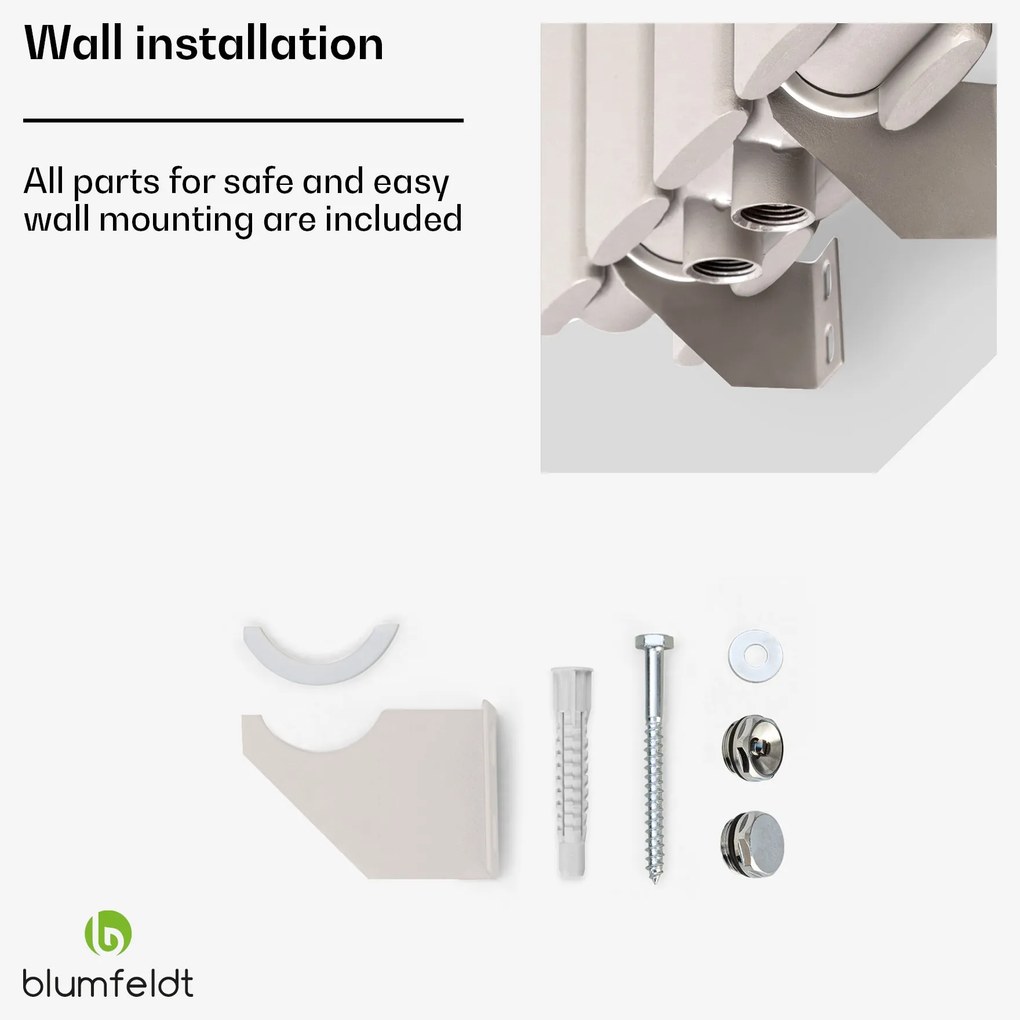 Blumfeldt Tallheo, 47 x 160, radiátor, kúpeľňový radiátor, rúrkový radiátor, 1472 W, teplovodný, 1/2