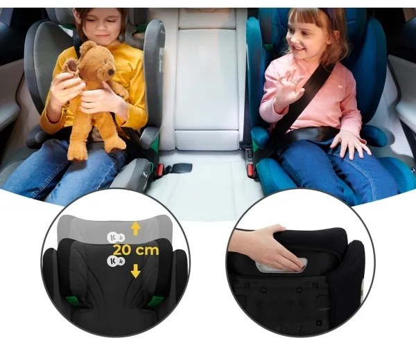 KINDERKRAFT - Autosedačka JUNIOR FIX 2 (100-150 cm) Graphite black