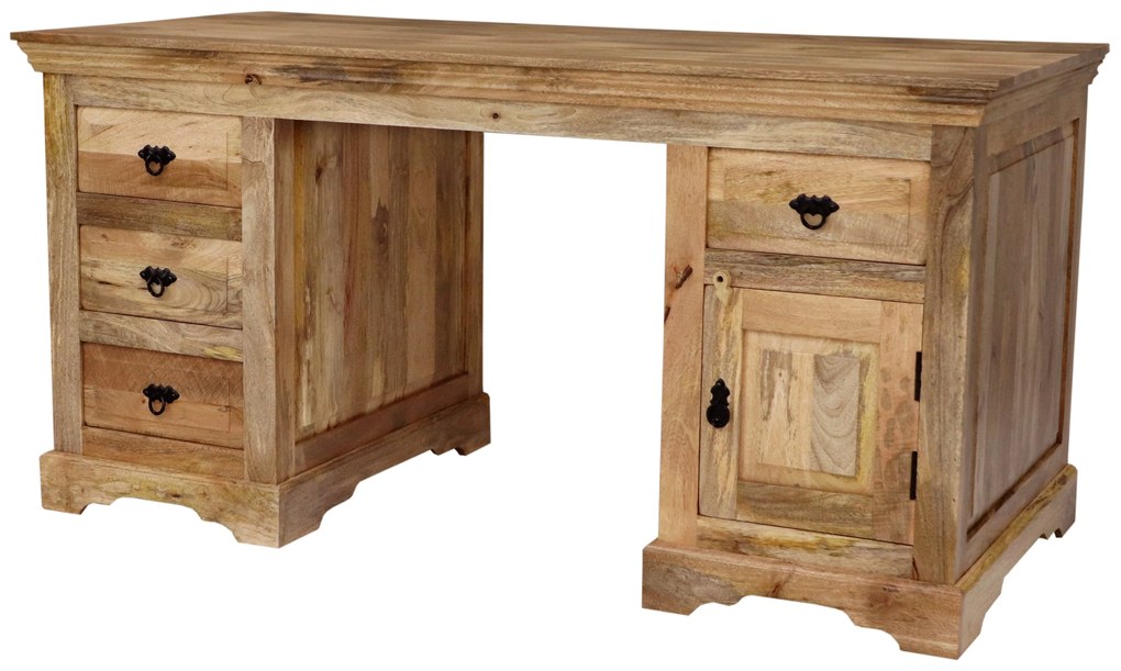 furniture-nabytek.cz - Písací stôl z masívneho mangového dreva 160x80x76