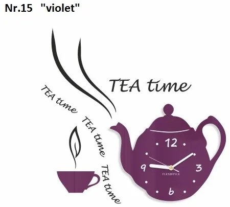 Dekoračné kuchynské hodiny Tea Time sivá