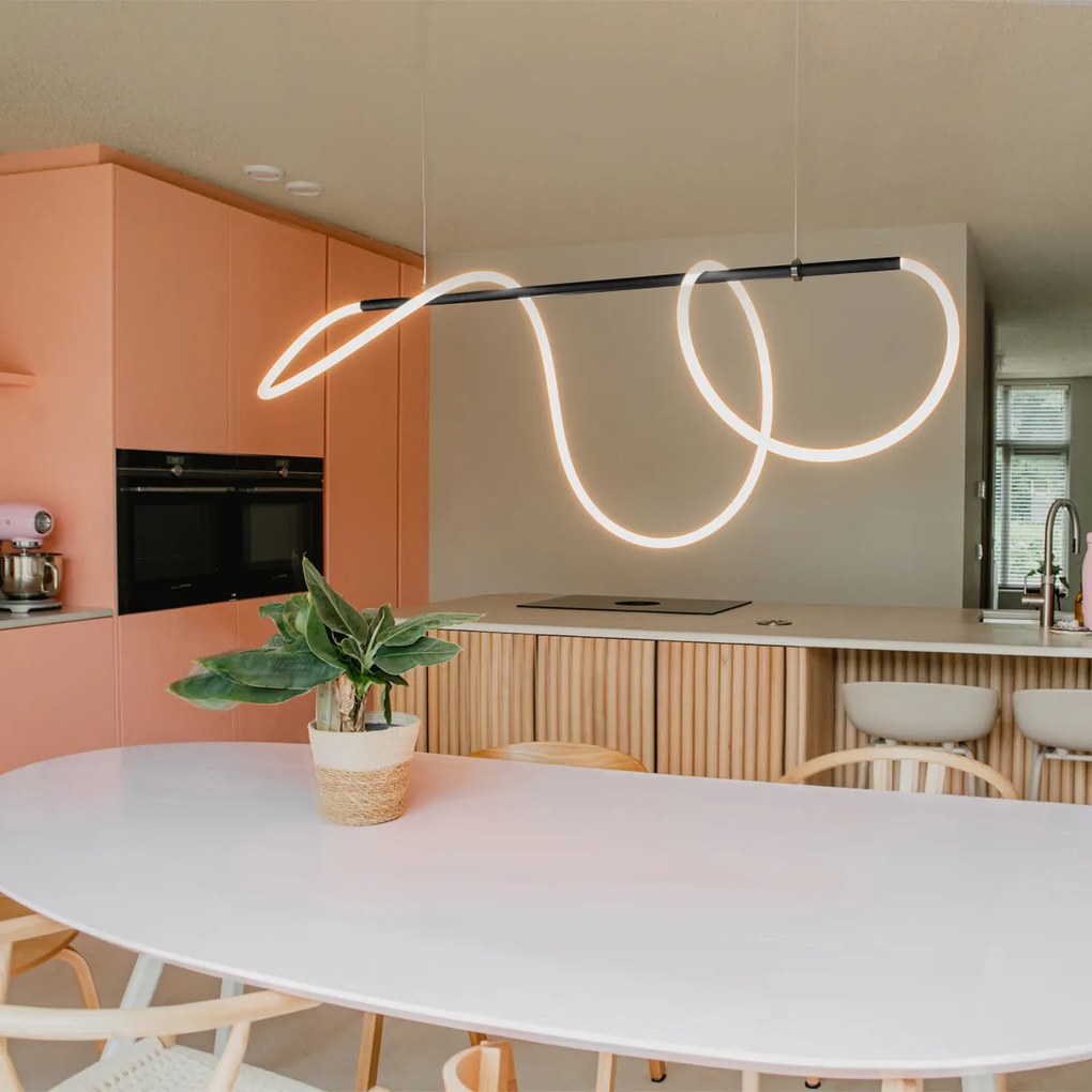 Dizajnové závesné svietidlo čierne vrátane LED 3-stupňový stmievač - Danisha