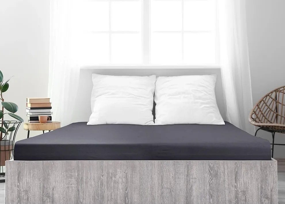 Jersey plachta z mako bavlny LUXORA 90x200 cm tmavosivá