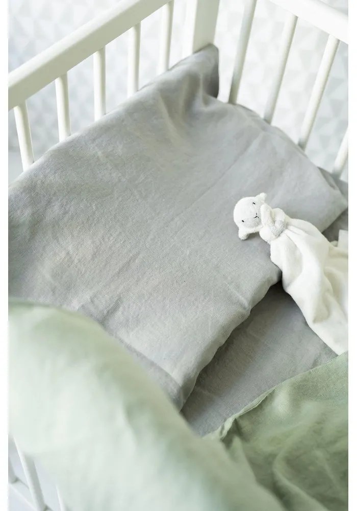 Detské zelené ľanové obliečky Linen Tales Nature, 70 x 100 cm