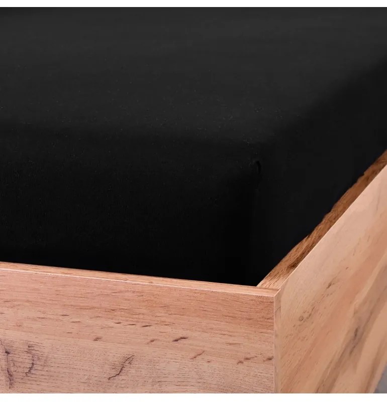 Plachta posteľná čierna jersey EMI, Plachta 90x200