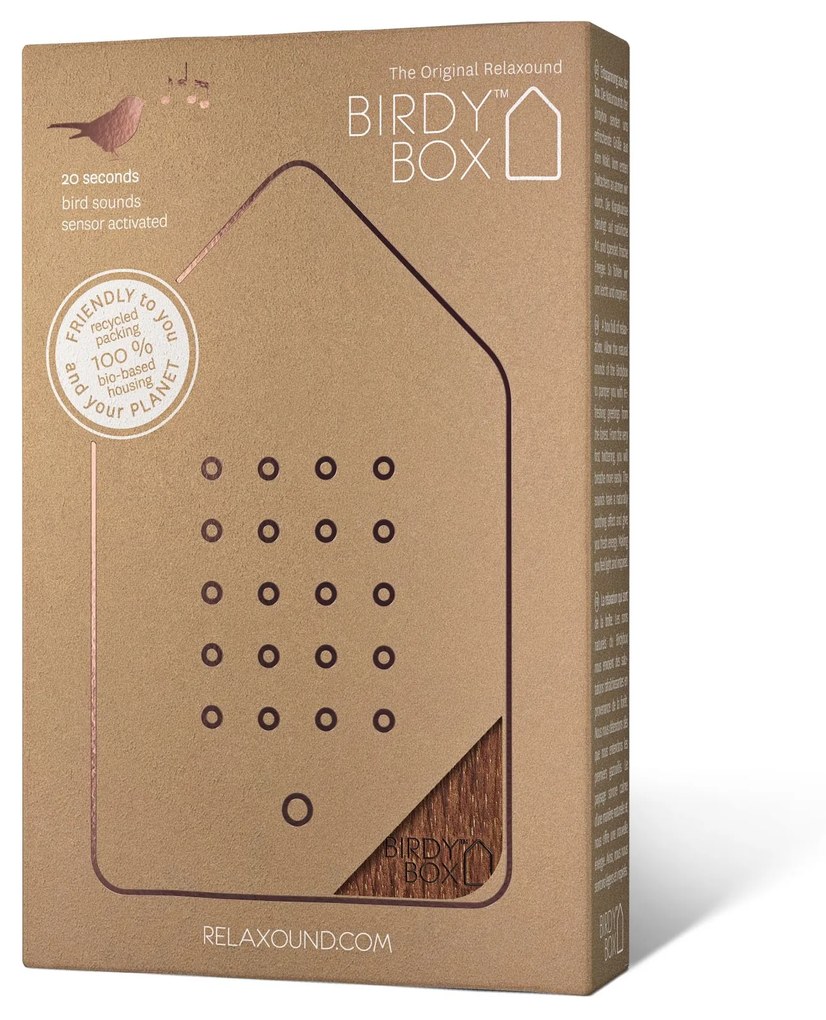 RELAXOUND Relaxačná zvuková dekorácia Birdybox Steamed Oak Wood