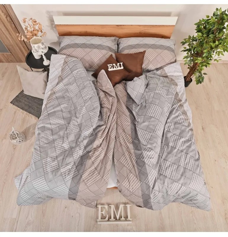 Obliečky Karson satén EMI, Predĺžený set jednolôžko obsahuje 1x 140x220 + 1x 70x90