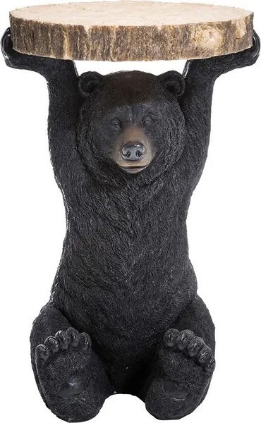 Čierny Odkladací stolík Animal Bear Ø40 cm 58 × 40 × 40 cm KARE DESIGN
