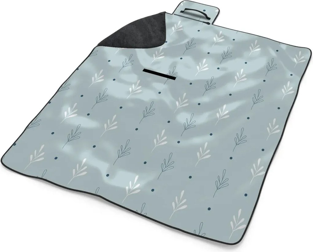 Sablio Plážová deka Modré a Biele lístky: 200x140 cm