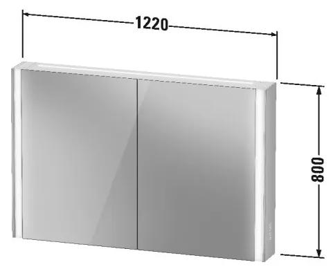 Duravit XViu - Zrkadlová skrinka s osvetlením, Icon verzia, 1220x156 mm, čierna matná XV71440B2B2
