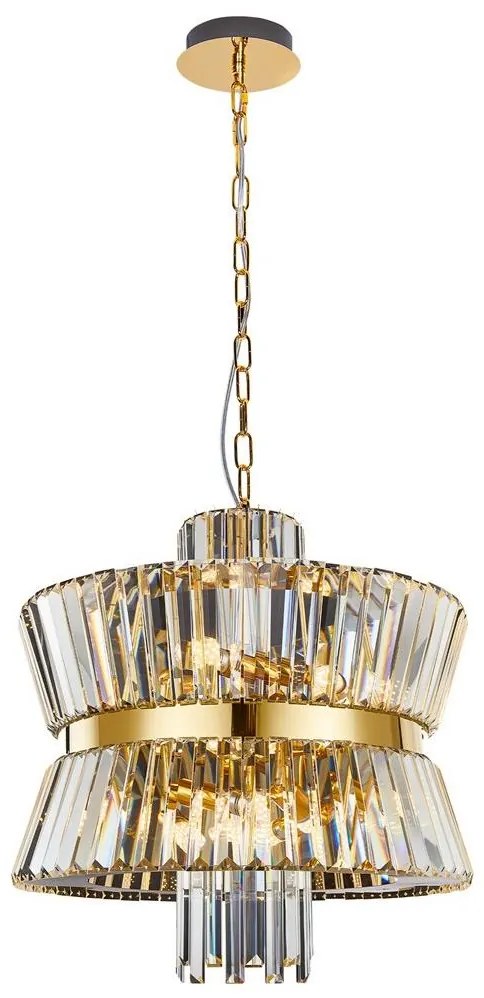 Luster na reťazi AURELIA 12xE14/40W/230V zlatá