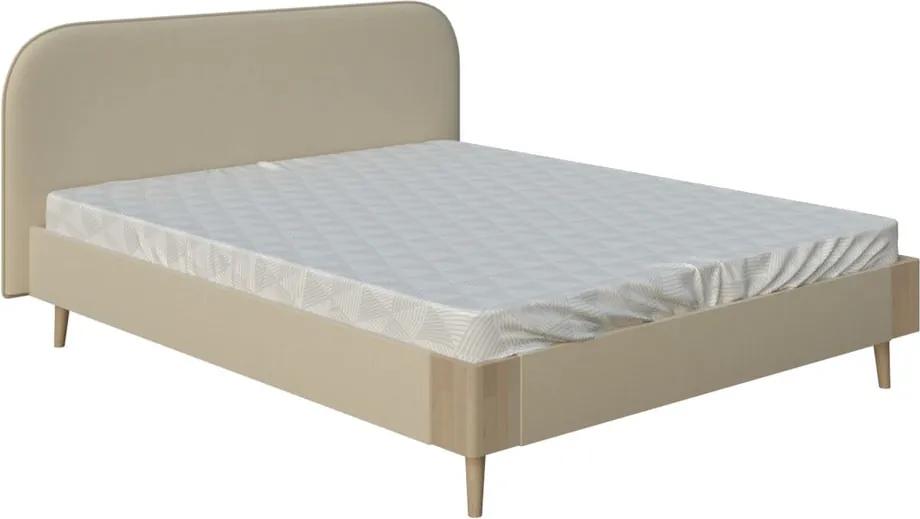 Béžová dvojlôžková posteľ PreSpánok Lagom Plain Soft, 180 x 200 cm
