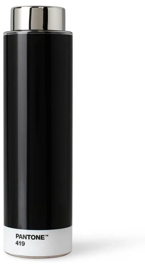 Čierna cestovná nerezová fľaša 500 ml Black 419 – Pantone
