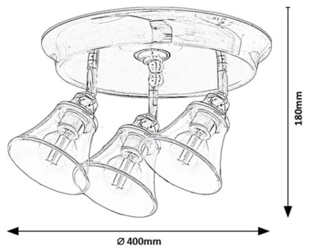 Rabalux 3210 - Kúpeľňové bodové svietidlo ANTOINE 3xE14/40W/230V IP44
