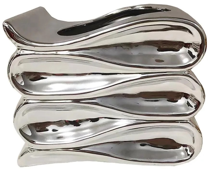 Kvetináč YS44172L Electroplating Effect 16x13,5x13 Silver