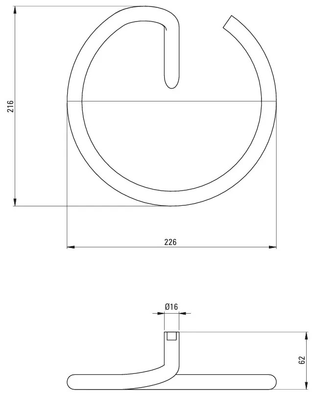 Deante Silia, nástenný okrúhly držiak na uteráky, brúsený bronz, DEA-ADI_C611