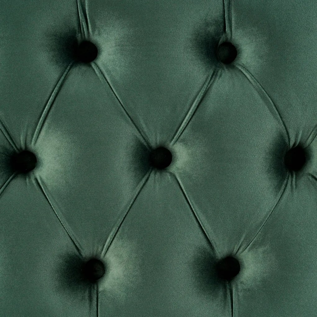 Lavica Polson - zamat, čierny rám 120 cm - Zelená