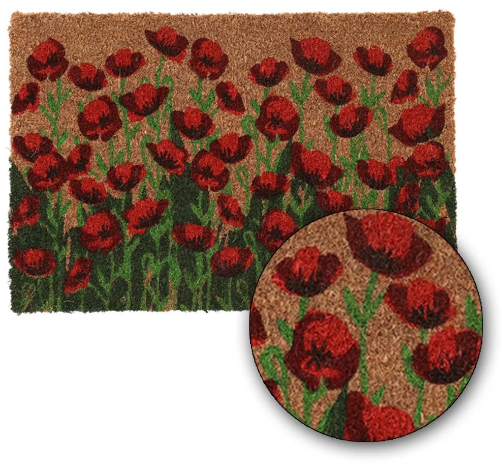 Vonkajšia rohožka Poppies, 60x40 cm