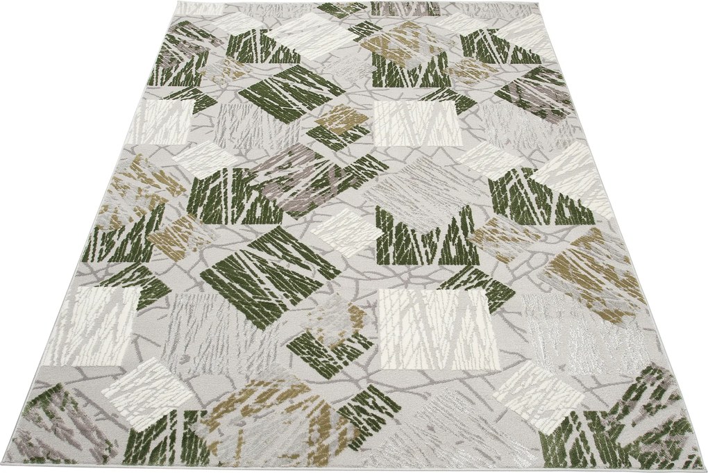 TA Koberec E464A SVETLO SIVÁ/TMAVOZELENÁ ASTHANE Rozmer: 180x250 cm