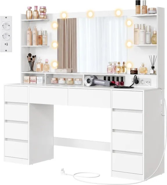 Toaletný stolík so zrkadlom a LED osvetlením RDT341WB01