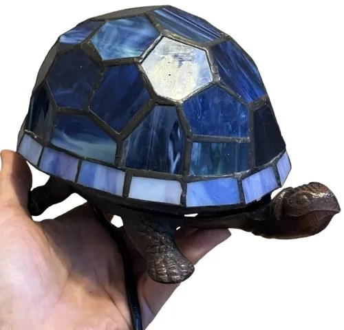 Tiffany štýl lampa KORYTNAČKA  Blue 21*14 cm