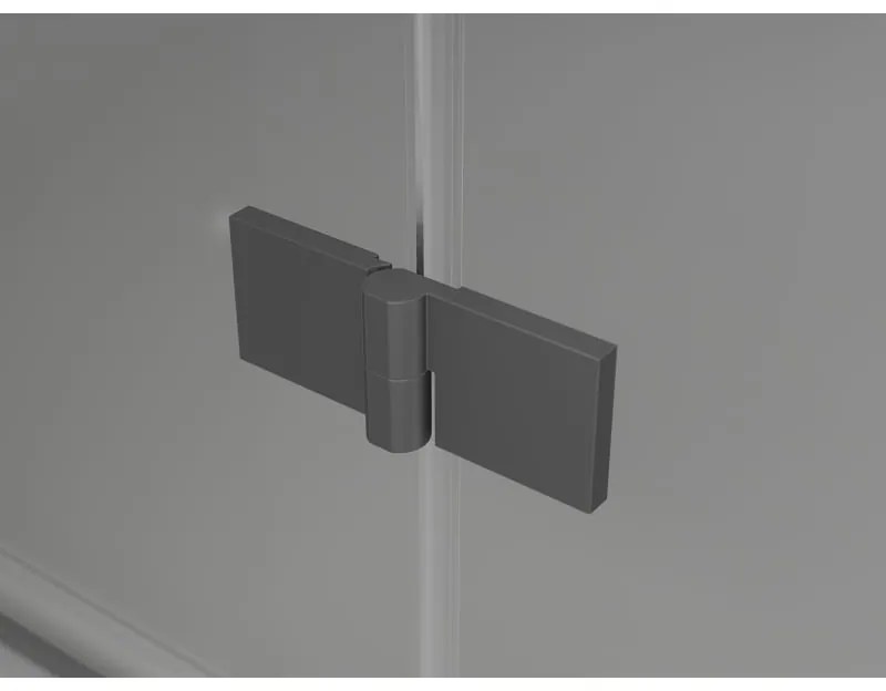 Mexen Lunar, L Duo výklopný sprchový kút 120 x 115 cm, 8mm číre sklo, grafitový profil, 834L-120L-115P-95-00