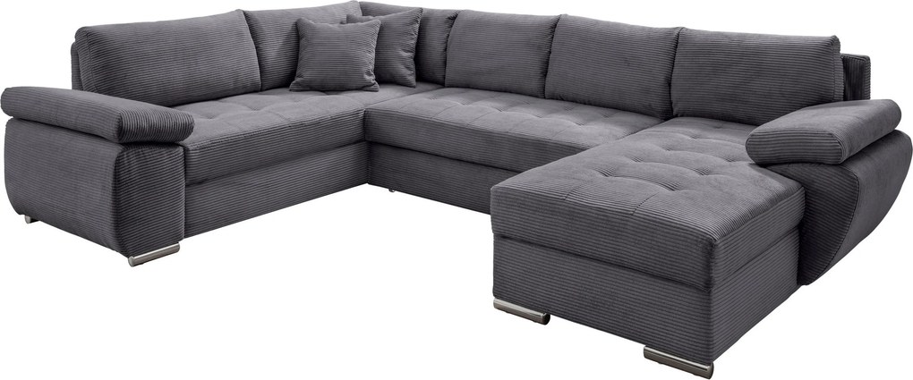 XXXLutz SEDACIA SÚPRAVA, textil, sivá P & B - Sedačky - 002310003027