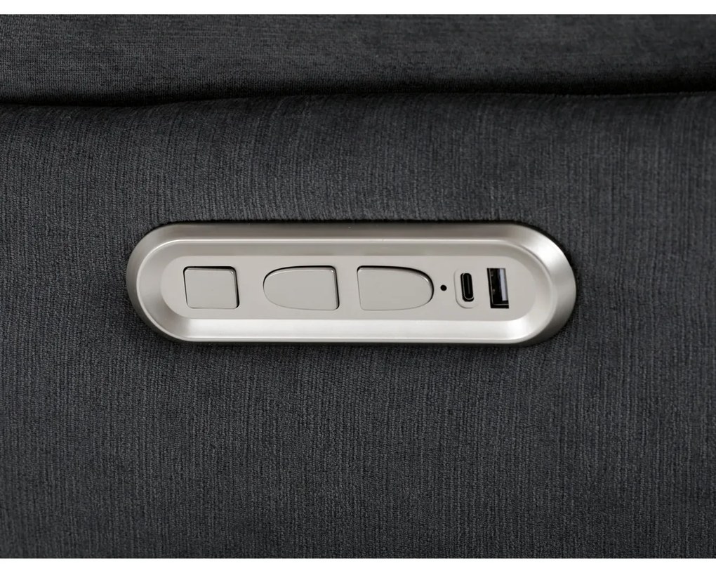 Elektrické polohovateľné kreslo s integrovanýmovládaním, sivé