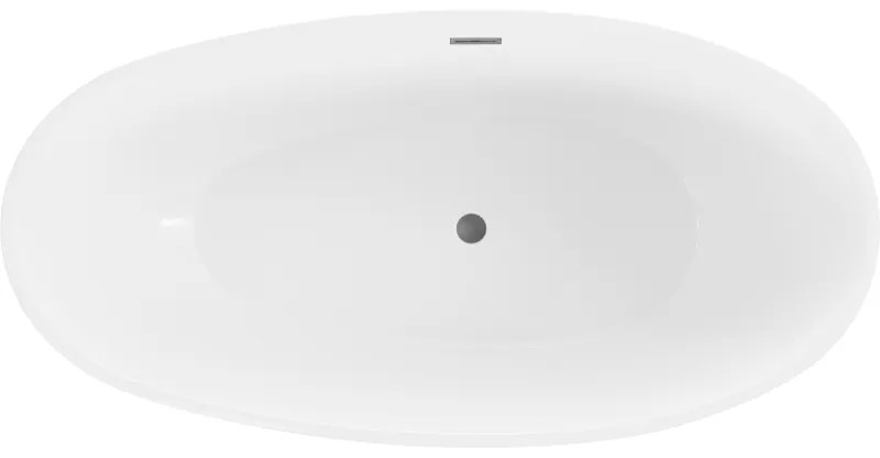 Mexen Bilbao, voľne stojaca vaňa 180 x 90 cm, biela-čierna, grafitový prepad, 51311809075-66