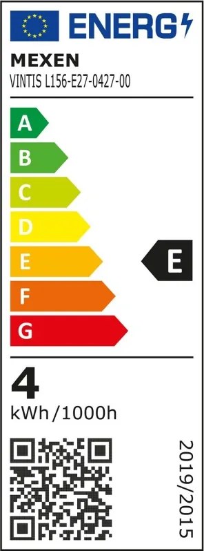 Mexen Vintis, LED filamentová žiarovka E27, G45, 4 W, teplá biela 2700K, číra, L156-E27-0427-00