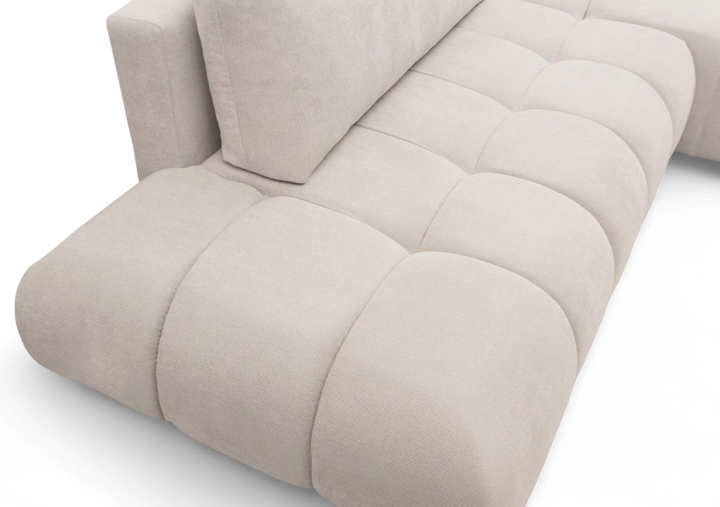 Rozkladacia rohová sedačka Lutario L II pravá - béžová hydrofóbna pletenina Venice 2026