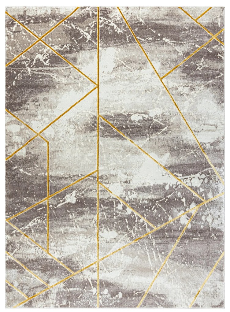 Koberec CORE 1818 Geometrický, slonová kosť / zlatý