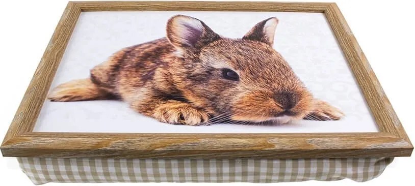 Podnos na nohy s motívom ležiaceho králíčka- 43 * 33 * 7cm