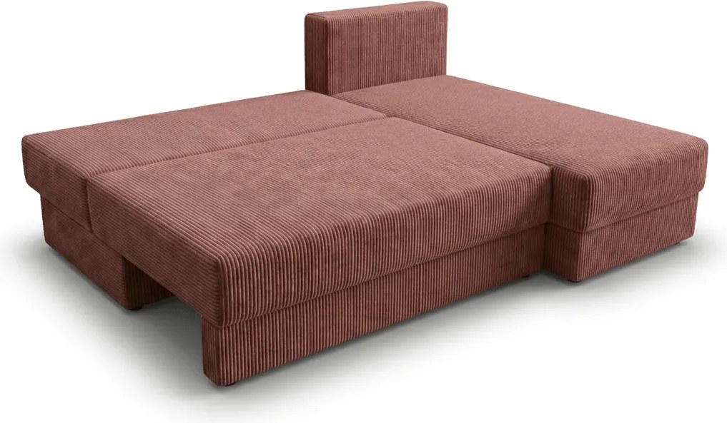 Rozkladacia obojstranná sedacia súprava do L TAVERO SLIM 201x140 cm, tmavoružová