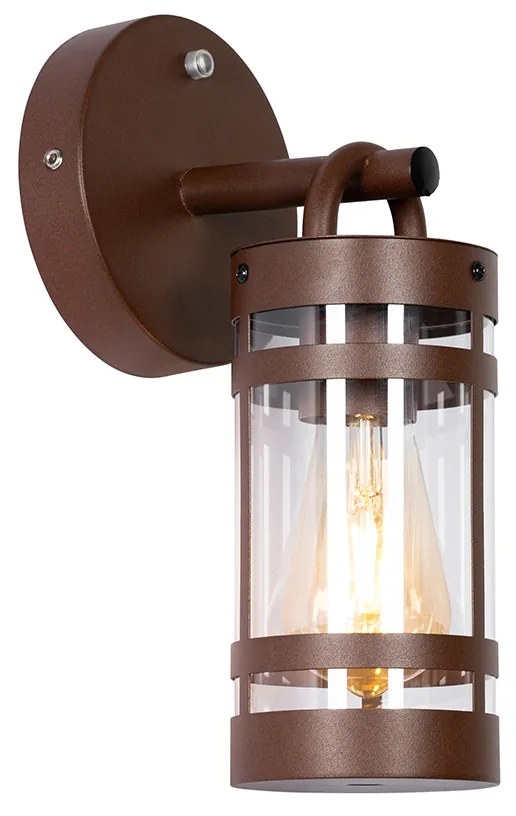 Vonkajšia nástenná lampa hrdzavohnedá IP44 so senzorom súmraku - Ruben