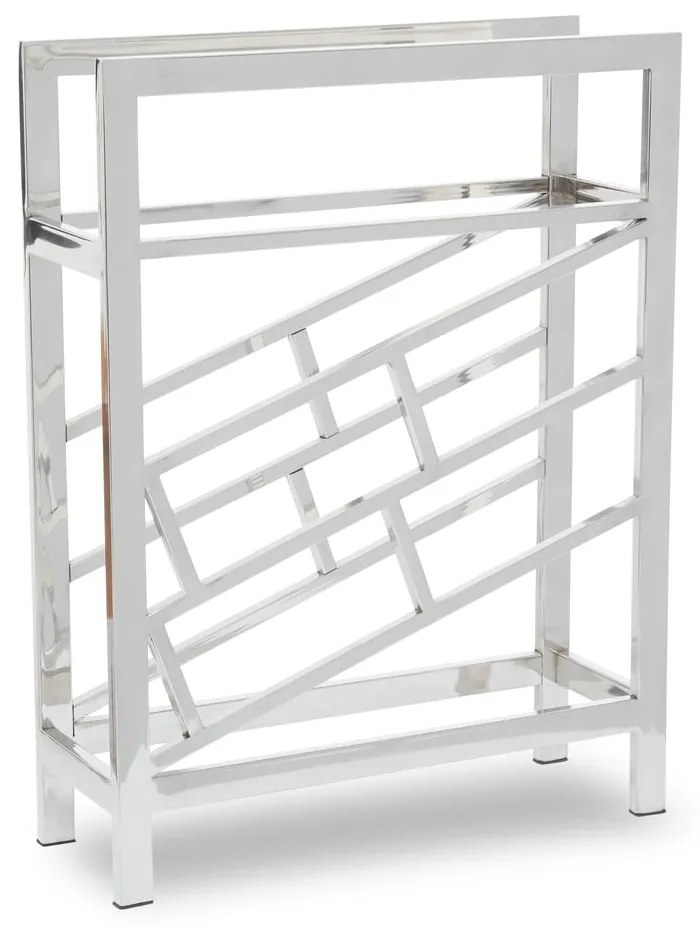 Kovový regál na víno v lesklo striebornej farbe na 12 fliaš Barolo – Premier Housewares