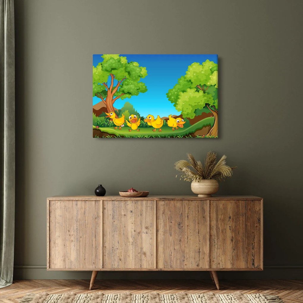 Obraz - Veselé káčatka (90x60 cm)