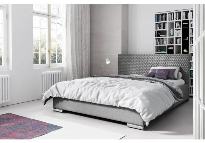 Elegantná čalúnená posteľ Champ 120x200, šedá