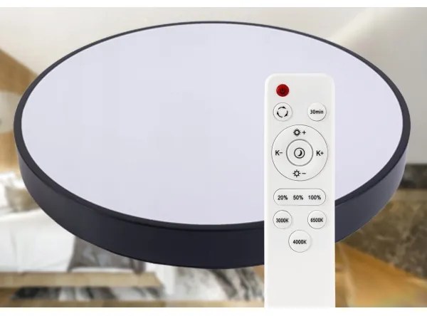 LED Stmievateľné stropné svietidlo LED/30W/230V 3000-6500K pr. 30 cm čierna + DO
