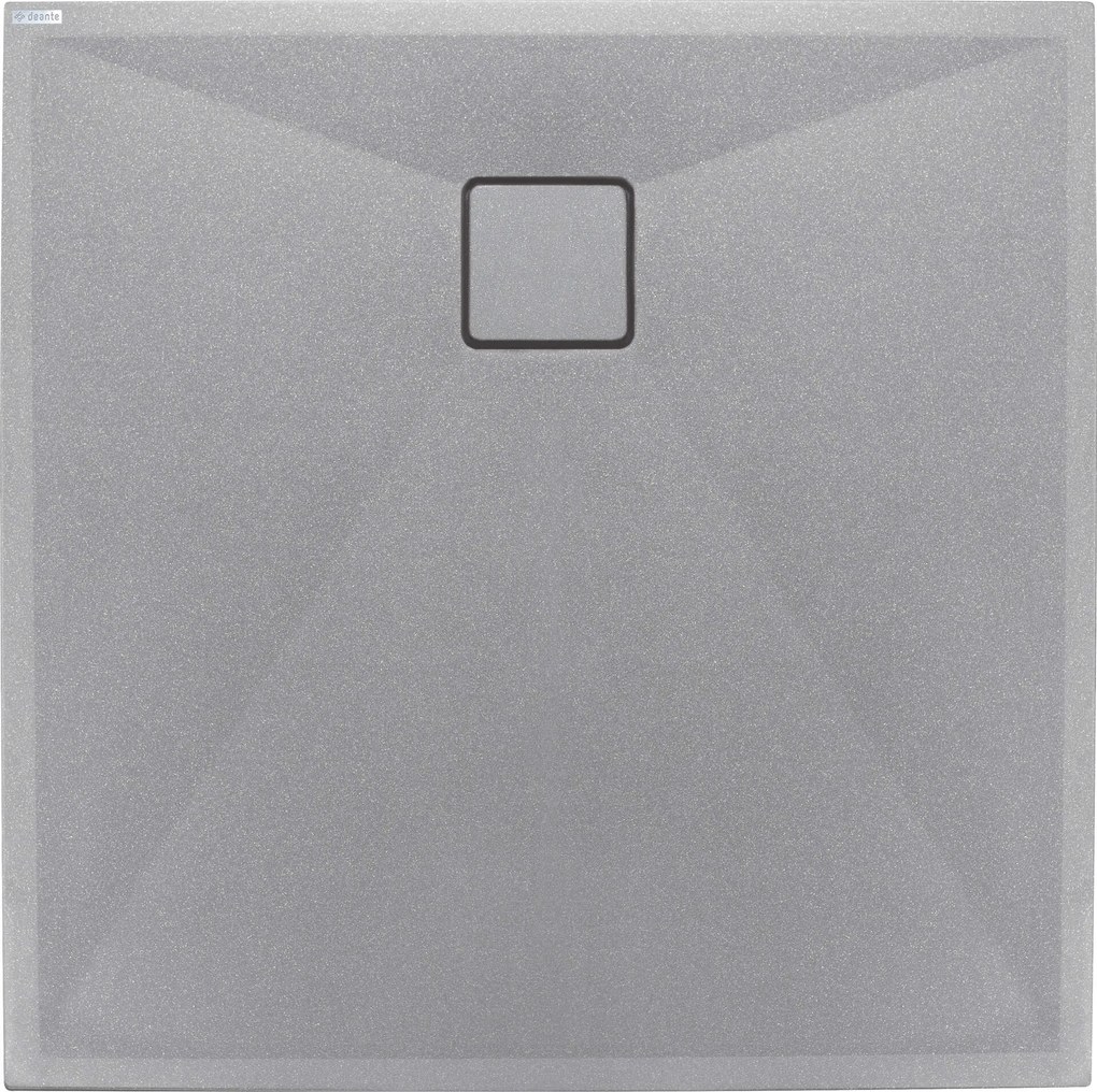 Deante Correo, štvorcová granitová sprchová vanička 80x80x3,5 cm, šedá, DEA-KQR_S42B