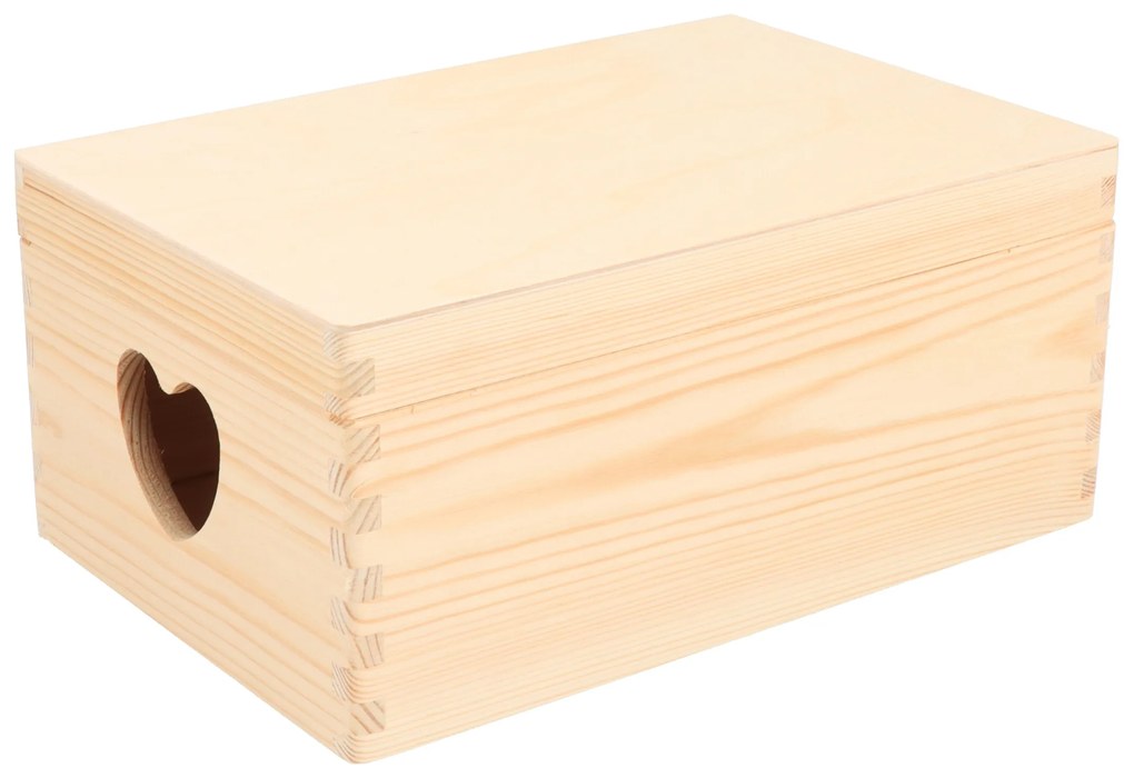 ČistéDřevo Drevený box so srdiečkami