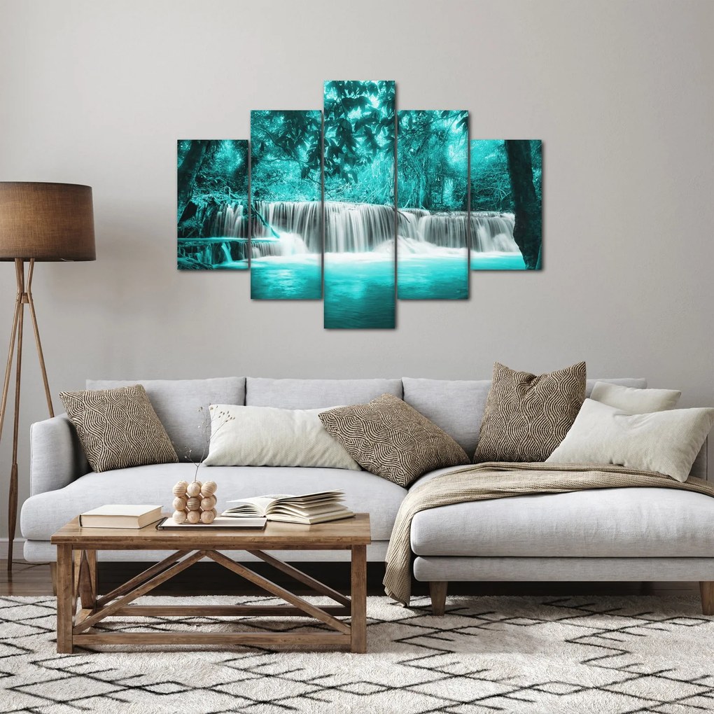 Obraz - Modrý vodopád (150x105 cm)