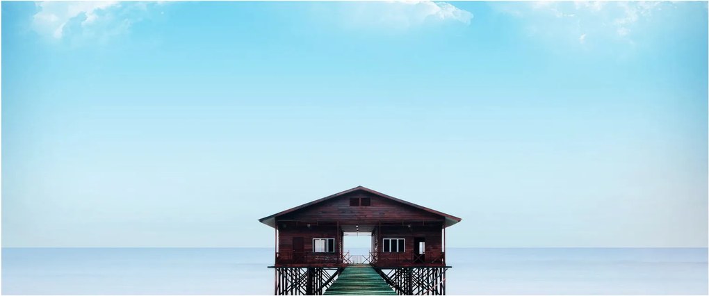 Obraz domu na mori (120x50 cm)