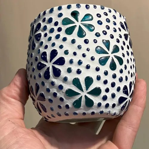 Morocco lamp mosaic LED lamp - svietnik Jade KEG KVETY NOA