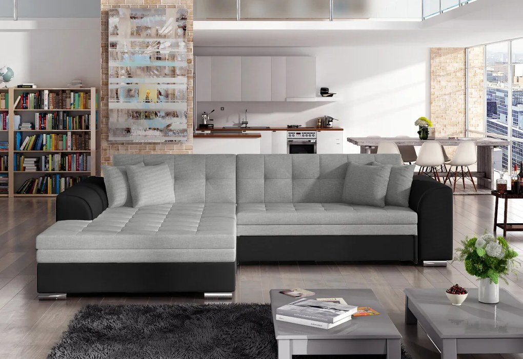 Rohová rozkladacia sedačka SORENTO, 294x80x196, jasmine100/soft017white, ľavá